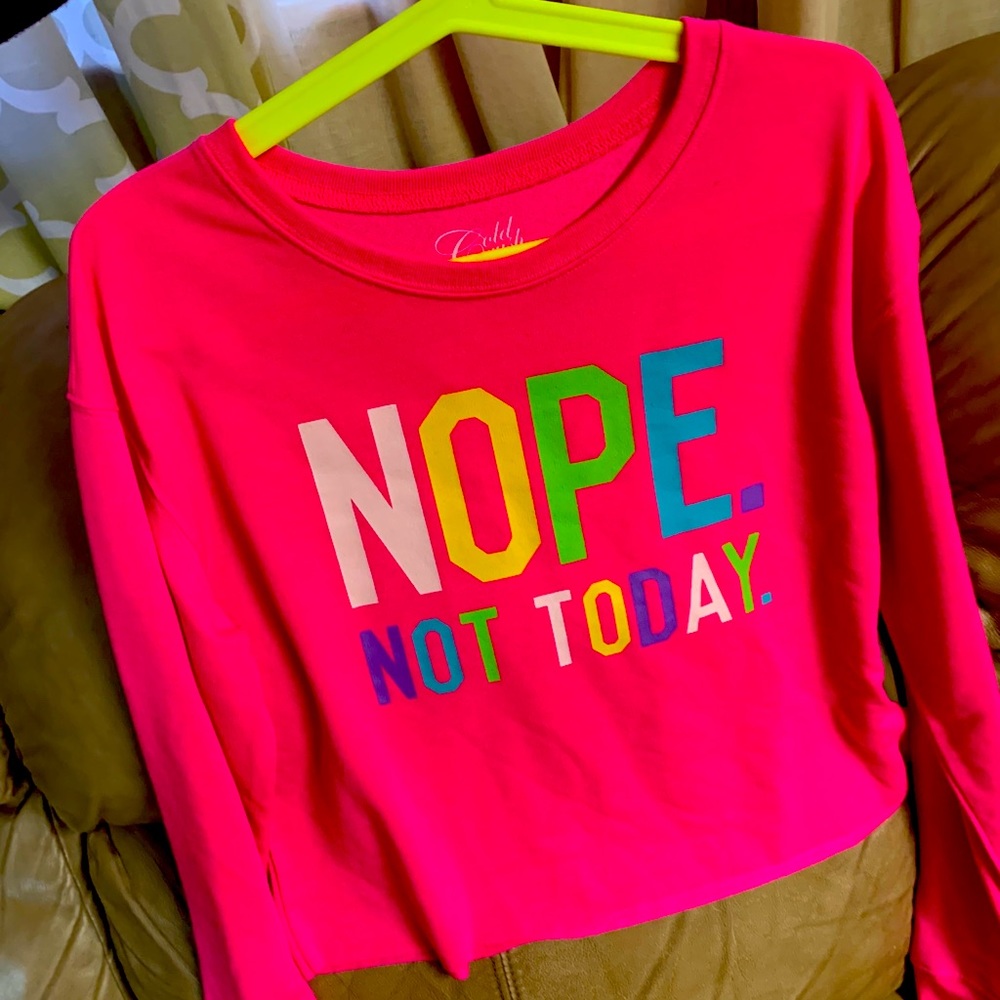Hot pink nope crop top